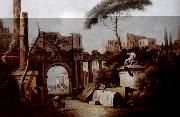 ZAIS, Giuseppe Ancient Ruins with a Great Arch and a Column fgu oil painting picture wholesale